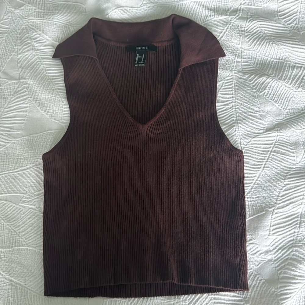 Forever 21 Brown Crop Top Sz Medium